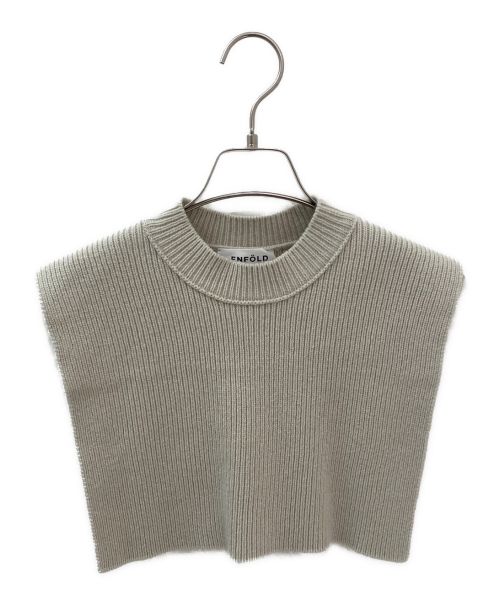 ENFOLD（エンフォルド）ENFOLD (エンフォルド) ウールリブビブレイヤードPULLOVER ライトグレー サイズ:38の古着・服飾アイテム