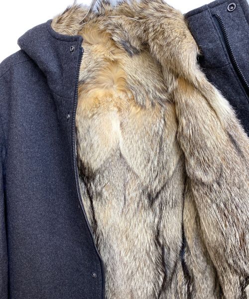 LOUIS VUITTON（ルイ ヴィトン）LOUIS VUITTON (ルイ ヴィトン) フォックスファーライナーカシミヤ混コート グレー サイズ:48の古着・服飾アイテム