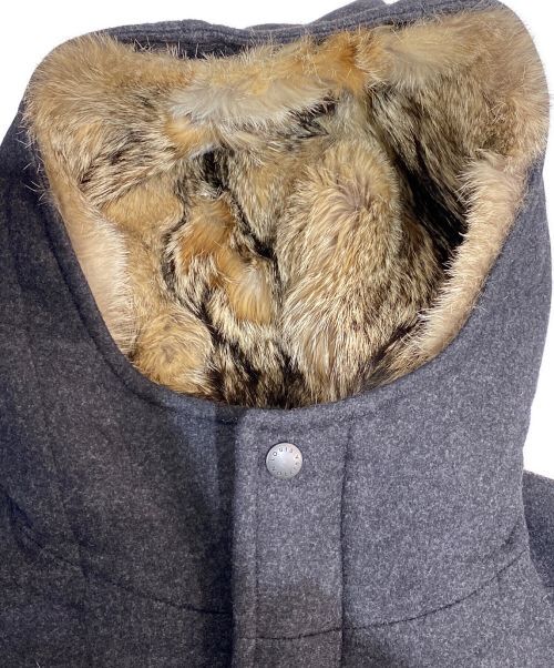 LOUIS VUITTON（ルイ ヴィトン）LOUIS VUITTON (ルイ ヴィトン) フォックスファーライナーカシミヤ混コート グレー サイズ:48の古着・服飾アイテム