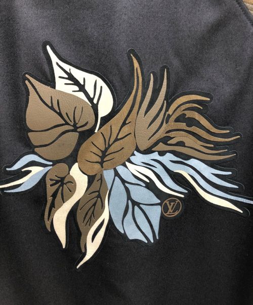 LOUIS VUITTON（ルイ ヴィトン）LOUIS VUITTON (ルイ ヴィトン) ラムレザー切替スタジャン ネイビー×ブラウン サイズ:48の古着・服飾アイテム