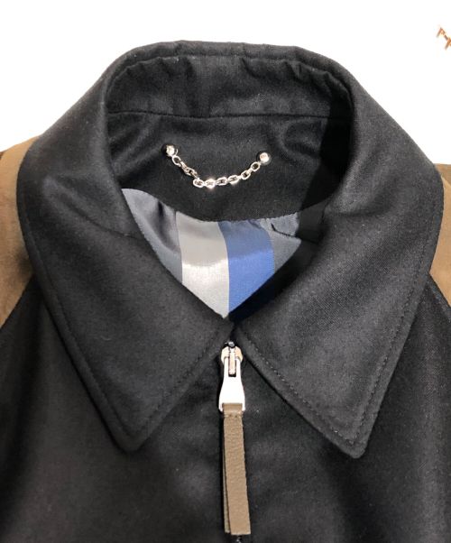 LOUIS VUITTON（ルイ ヴィトン）LOUIS VUITTON (ルイ ヴィトン) ラムレザー切替スタジャン ネイビー×ブラウン サイズ:48の古着・服飾アイテム