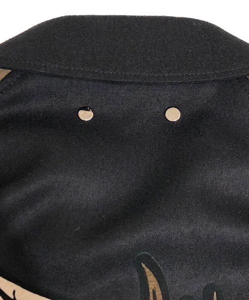 LOUIS VUITTON（ルイ ヴィトン）LOUIS VUITTON (ルイ ヴィトン) ラムレザー切替スタジャン ネイビー×ブラウン サイズ:48の古着・服飾アイテム
