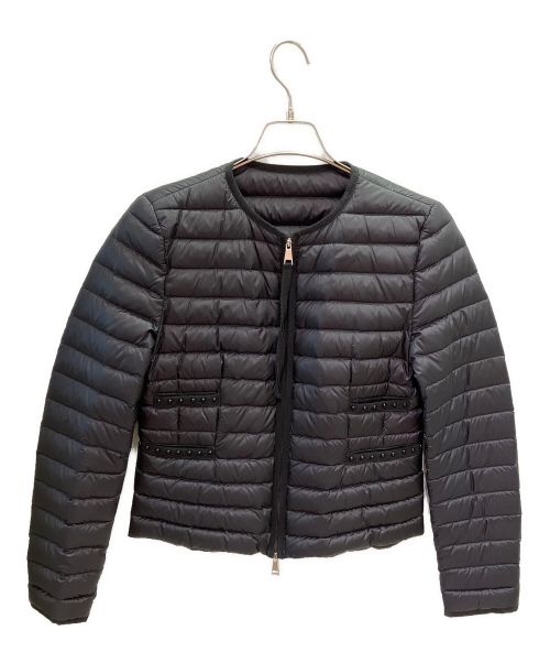 MONCLER（モンクレール）MONCLER (モンクレール) スタッズ付ノーカラーダウンセーター ブラック サイズ:2の古着・服飾アイテム