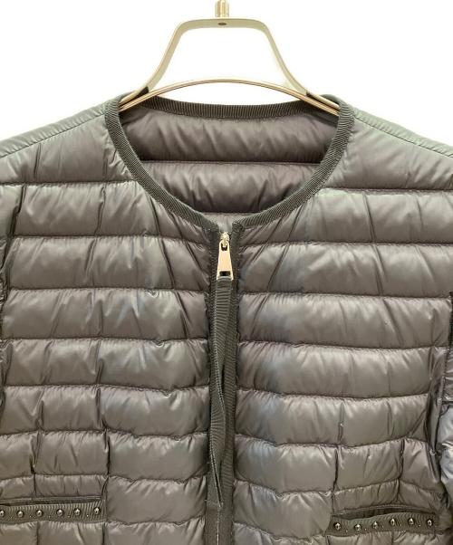 MONCLER（モンクレール）MONCLER (モンクレール) スタッズ付ノーカラーダウンセーター ブラック サイズ:2の古着・服飾アイテム