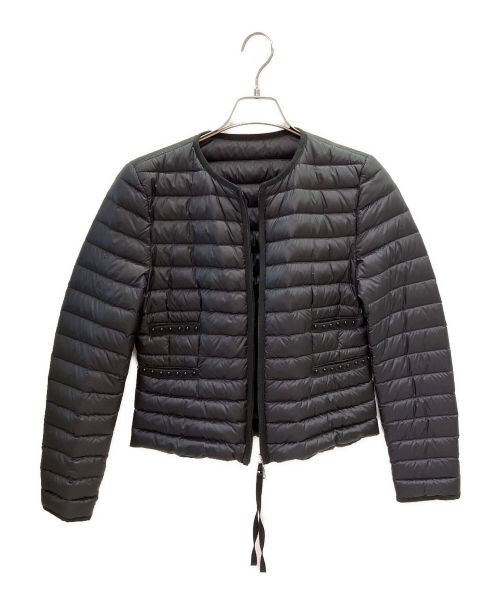 MONCLER（モンクレール）MONCLER (モンクレール) スタッズ付ノーカラーダウンセーター ブラック サイズ:2の古着・服飾アイテム