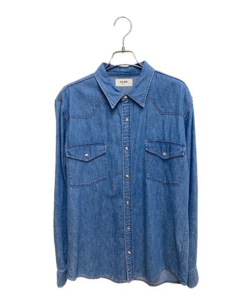 CELINE（セリーヌ）CELINE (セリーヌ) ウエスタンシャツ インディゴ サイズ:Lの古着・服飾アイテム