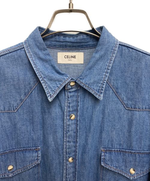 CELINE（セリーヌ）CELINE (セリーヌ) ウエスタンシャツ インディゴ サイズ:Lの古着・服飾アイテム