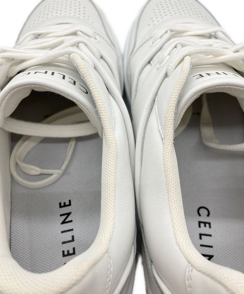 CELINE（セリーヌ）CELINE (セリーヌ) レザーレースアップ ロースニーカー ホワイト サイズ:42の古着・服飾アイテム