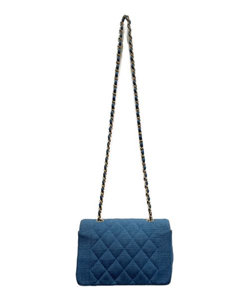 CHANEL（シャネル）CHANEL (シャネル) リネンデニムダイアナフラップチェーンショルダーバッグ ネイビー サイズ:22の古着・服飾アイテム