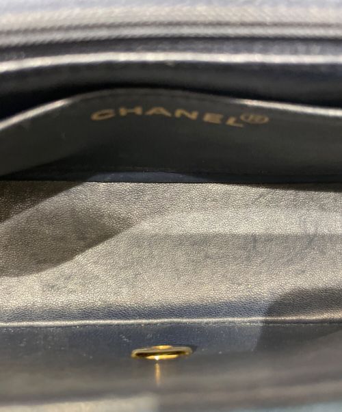 CHANEL（シャネル）CHANEL (シャネル) リネンデニムダイアナフラップチェーンショルダーバッグ ネイビー サイズ:22の古着・服飾アイテム