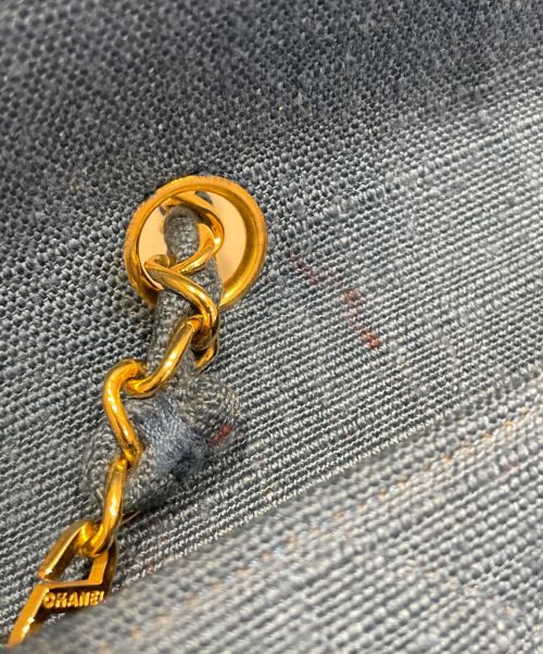 CHANEL（シャネル）CHANEL (シャネル) リネンデニムダイアナフラップチェーンショルダーバッグ ネイビー サイズ:22の古着・服飾アイテム