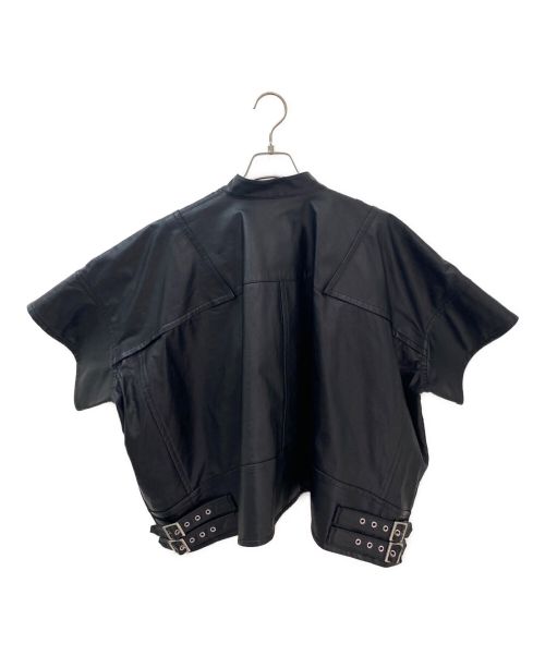 sacai（サカイ）sacai (サカイ) クロップドレザージャケット ブラック サイズ:1の古着・服飾アイテム