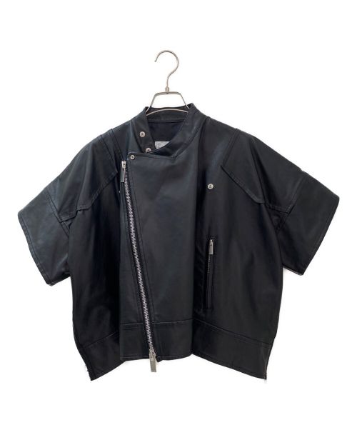 sacai（サカイ）sacai (サカイ) クロップドレザージャケット ブラック サイズ:1の古着・服飾アイテム