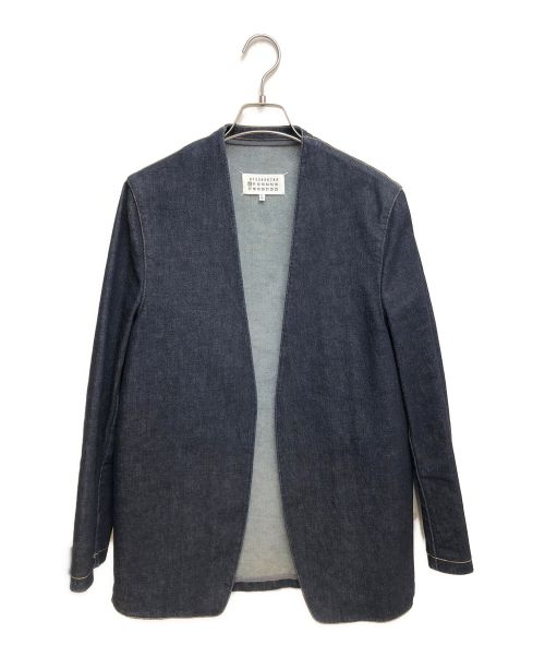 Maison Margiela（メゾンマルジェラ）Maison Margiela (メゾンマルジェラ) ノーカラーデニムジャケット インディゴ サイズ:46の古着・服飾アイテム