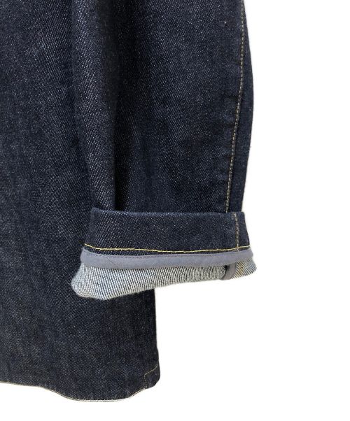 Maison Margiela（メゾンマルジェラ）Maison Margiela (メゾンマルジェラ) ノーカラーデニムジャケット インディゴ サイズ:46の古着・服飾アイテム