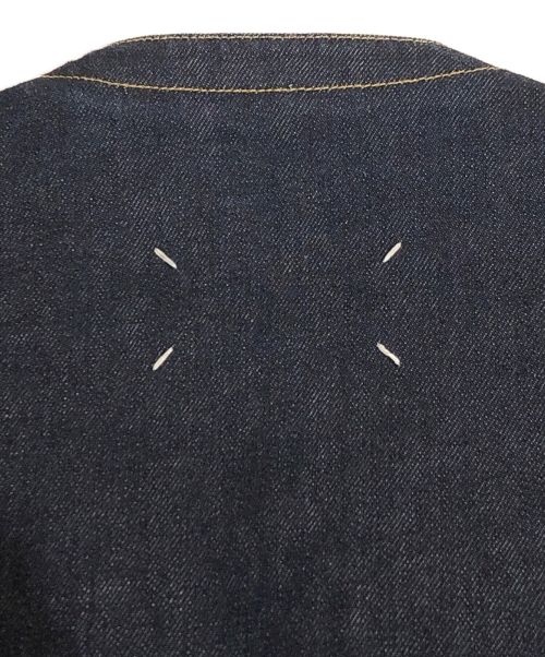 Maison Margiela（メゾンマルジェラ）Maison Margiela (メゾンマルジェラ) ノーカラーデニムジャケット インディゴ サイズ:46の古着・服飾アイテム