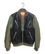 CELINEセリーヌ）の古着「22AW バイマテリアル ジャケット / ナイロン カーキ」｜オリーブ×ブラック