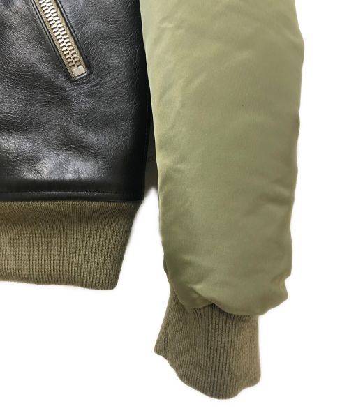 CELINE（セリーヌ）CELINE (セリーヌ) 22AW バイマテリアル ジャケット / ナイロン カーキ オリーブ×ブラック サイズ:46の古着・服飾アイテム