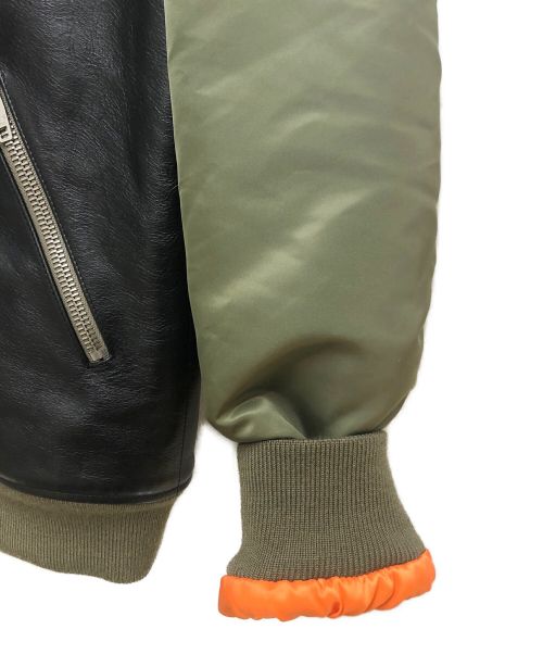 CELINE（セリーヌ）CELINE (セリーヌ) 22AW バイマテリアル ジャケット / ナイロン カーキ オリーブ×ブラック サイズ:46の古着・服飾アイテム