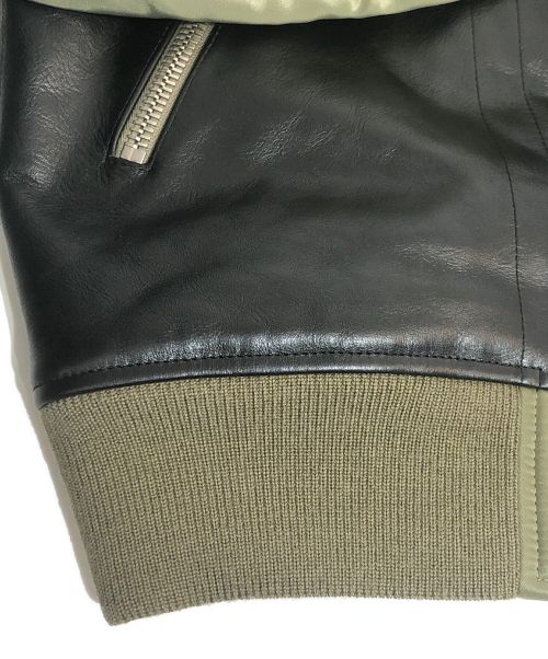 CELINE（セリーヌ）CELINE (セリーヌ) 22AW バイマテリアル ジャケット / ナイロン カーキ オリーブ×ブラック サイズ:46の古着・服飾アイテム