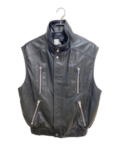 CELINE（セリーヌ）CELINE (セリーヌ) 22AW ノースリーブジャケット / ソフトラムスキン ブラック サイズ:46の古着・服飾アイテム