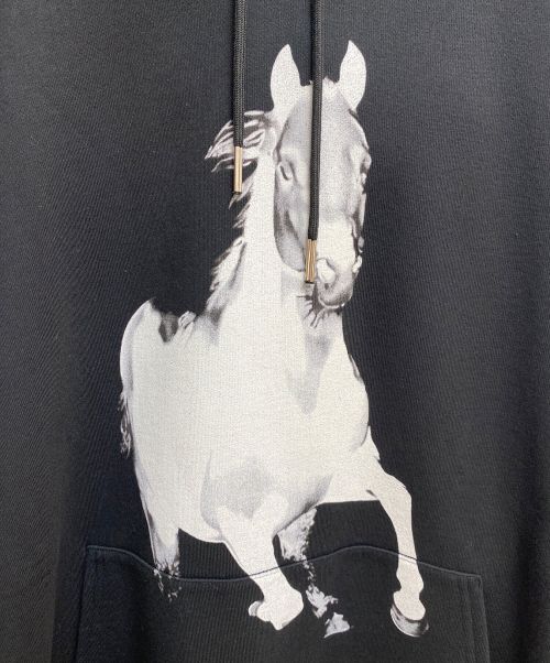 CELINE（セリーヌ）CELINE (セリーヌ) 22AW HORSE オーバーサイズフーディー / コットンフリース ブラック サイズ:Sの古着・服飾アイテム