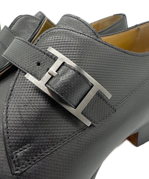 HERMES（エルメス）HERMES (エルメス) ドゥブルHダービーシューズ ブラック サイズ:42の古着・服飾アイテム