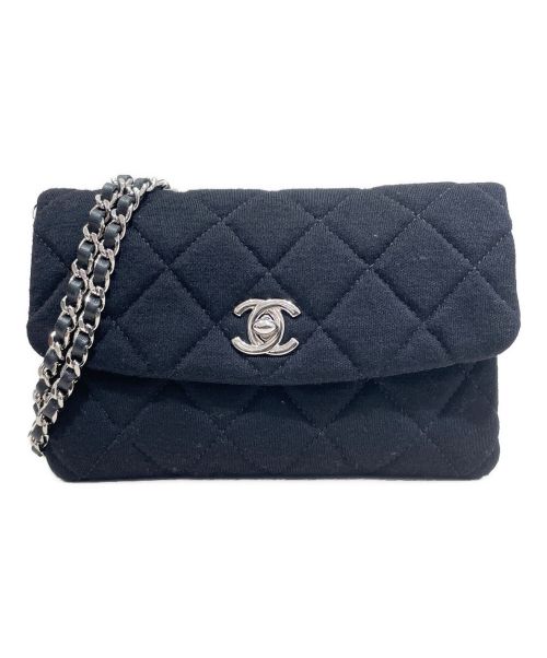 CHANEL（シャネル）CHANEL (シャネル) マトラッセジャージチェーンショルダーバッグ ブラックの古着・服飾アイテム