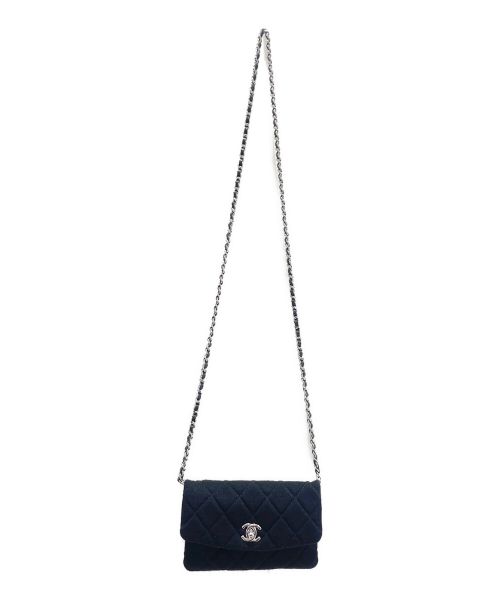 CHANEL（シャネル）CHANEL (シャネル) マトラッセジャージチェーンショルダーバッグ ブラックの古着・服飾アイテム
