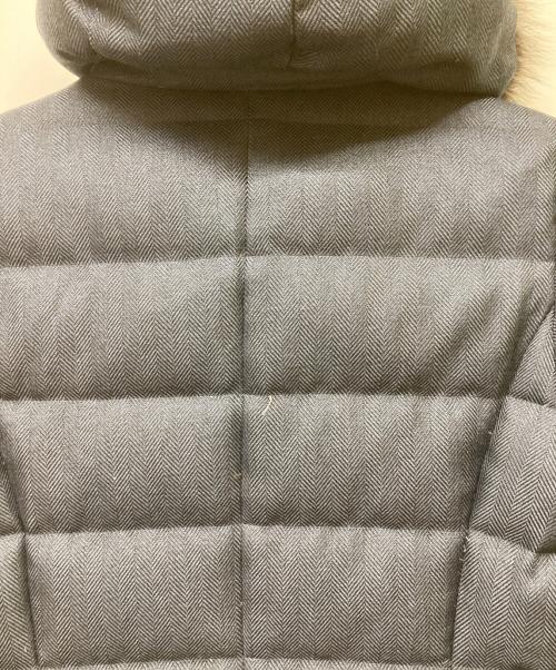 LANVIN en Bleu（ランバンオンブルー）LANVIN en Bleu (ランバンオンブルー) ヘリンボンダウンコート ネイビー サイズ:38の古着・服飾アイテム