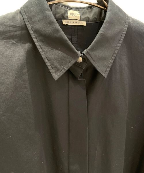HERMES（エルメス）HERMES (エルメス) ベルトシャツワンピース ネイビー サイズ:40の古着・服飾アイテム