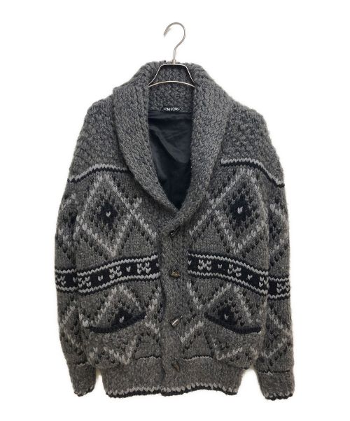 TOM FORD（トムフォード）TOM FORD (トムフォード) ニットジャケット グレー サイズ:Mの古着・服飾アイテム