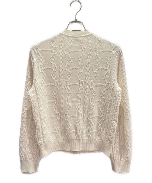 HERMES（エルメス）HERMES (エルメス) ウールカシミヤカーディガン ホワイト サイズ:38の古着・服飾アイテム