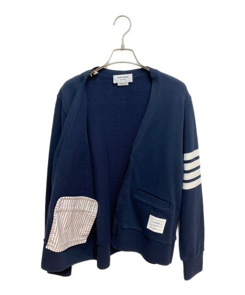 Thom Browne（トムブラウン）Thom Browne (トムブラウン) 4BARVネックスウェットカーディガン ネイビー サイズ:1の古着・服飾アイテム