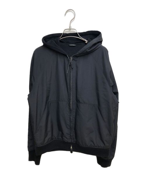 HERMES（エルメス）HERMES (エルメス) ニット切替ジップパーカー ブラック サイズ:48の古着・服飾アイテム