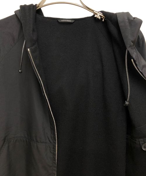 HERMES（エルメス）HERMES (エルメス) ニット切替ジップパーカー ブラック サイズ:48の古着・服飾アイテム