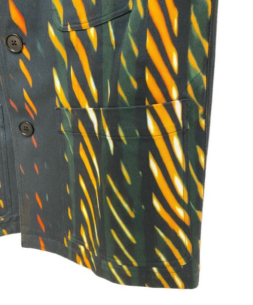 DRIES VAN NOTEN（ドリスヴァンノッテン）DRIES VAN NOTEN (ドリスヴァンノッテン) ×Len Lye(レンライ) テーラードジャケット ブラック×グリーン サイズ:48の古着・服飾アイテム