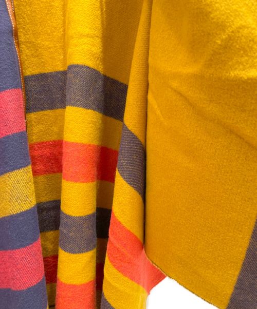 HERMES（エルメス）HERMES (エルメス) ロカバールカシミアポンチョ ネイビー×イエロー サイズ:-の古着・服飾アイテム