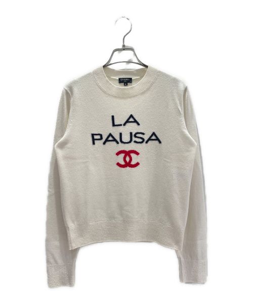 CHANEL（シャネル）CHANEL (シャネル) LAPAUSAプルオーバーニット ホワイト サイズ:34の古着・服飾アイテム