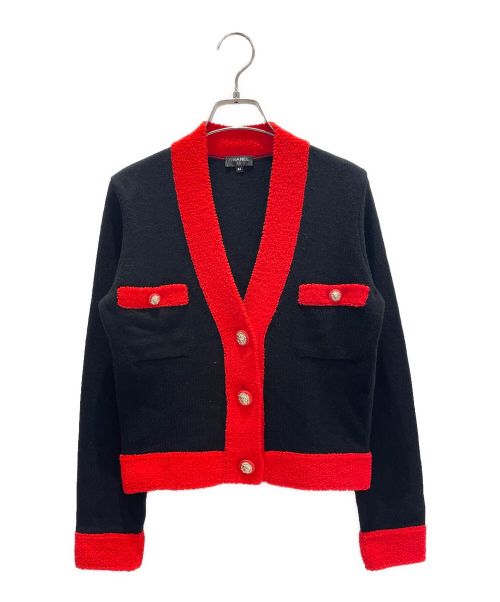 CHANEL（シャネル）CHANEL (シャネル) バイカラーVネックカーディガン サイズ:34の古着・服飾アイテム