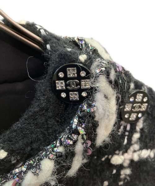 CHANEL（シャネル）CHANEL (シャネル) ツイードブラウス ブラック サイズ:34の古着・服飾アイテム