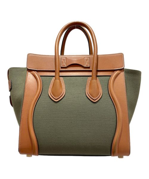 CELINE（セリーヌ）CELINE (セリーヌ) ラゲージマイクロショッパートートバッグ オリーブ×ブラウン サイズ:マイクロショッパーの古着・服飾アイテム