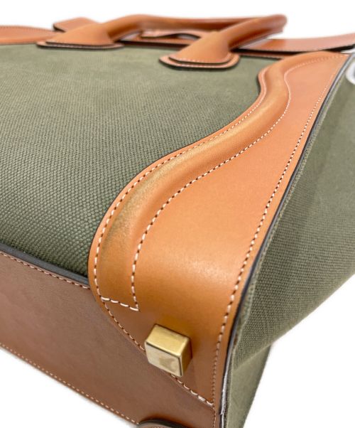 CELINE（セリーヌ）CELINE (セリーヌ) ラゲージマイクロショッパートートバッグ オリーブ×ブラウン サイズ:マイクロショッパーの古着・服飾アイテム