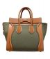 CELINE (セリーヌ) ラゲージマイクロショッパートートバッグ オリーブ×ブラウン サイズ:マイクロショッパー：99800円