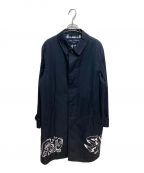 COMME des GARCONS HOMMEコムデギャルソン オム）の古着「コットンステンカラーコート」｜ネイビー