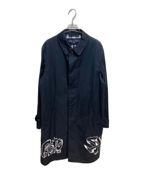 COMME des GARCONS HOMME（コムデギャルソン オム）COMME des GARCONS HOMME (コムデギャルソン オム) コットンステンカラーコート ネイビー サイズ:Mの古着・服飾アイテム