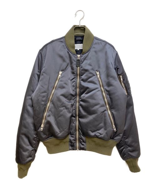 Maison Margiela（メゾンマルジェラ）Maison Margiela (メゾンマルジェラ) クラシックボンバージャケット ブラック×オリーブ サイズ:50の古着・服飾アイテム