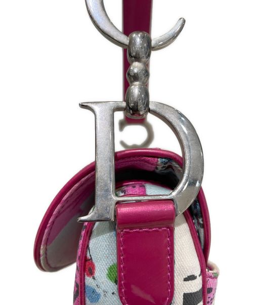 Christian Dior（クリスチャン ディオール）Christian Dior (クリスチャン ディオール) サドルバッグ ピンク×ホワイトの古着・服飾アイテム