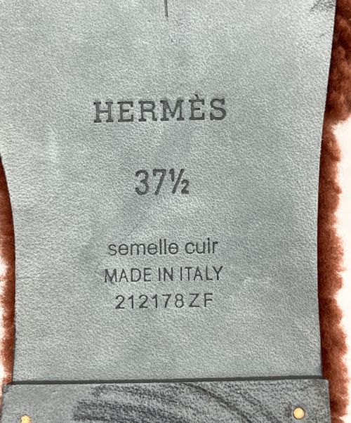 HERMES（エルメス）HERMES (エルメス) オラン ボア ムートン サンダル ブラウン サイズ:37 1/2の古着・服飾アイテム