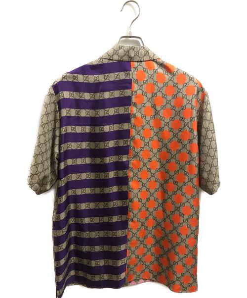 GUCCI（グッチ）GUCCI (グッチ) ZAIDF GEOMETRIC GG PRINT BOWLING Shirt ベージュ サイズ:44の古着・服飾アイテム